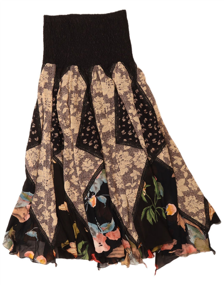 Vintage γυναικεία ασύμμετρη τσιγγάνικη φούστα W30 μεσαίο πολύχρωμο συνονθύλευμα