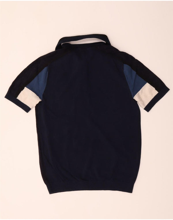 Ανδρικό πουλόβερ με λαιμόκοψη Reiss Small Navy Blue Colourblock