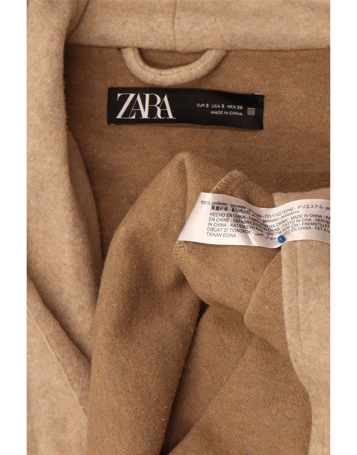 Zara Γυναικείο Πανωφόρι με κουκούλα UK 10 Small Beige Polyester