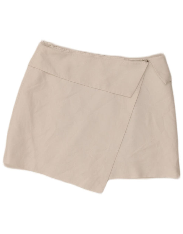 Zara Womens Mini Wrap Skirt Medium W28 White