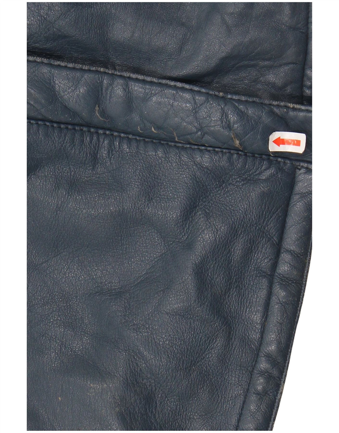 VINTAGE Γυναικείο Δερμάτινο Μπουφάν IT 44 Δερμάτινο Μεσαίο Μπλε