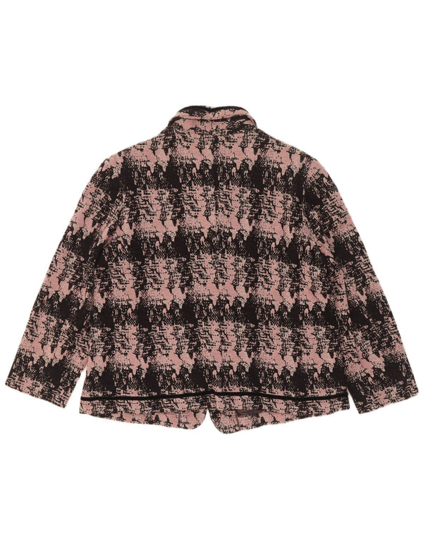 Domina Γυναικείο Abstract Pattern 5 Button Blazer Jacket IT 52 2XL Pink Wool