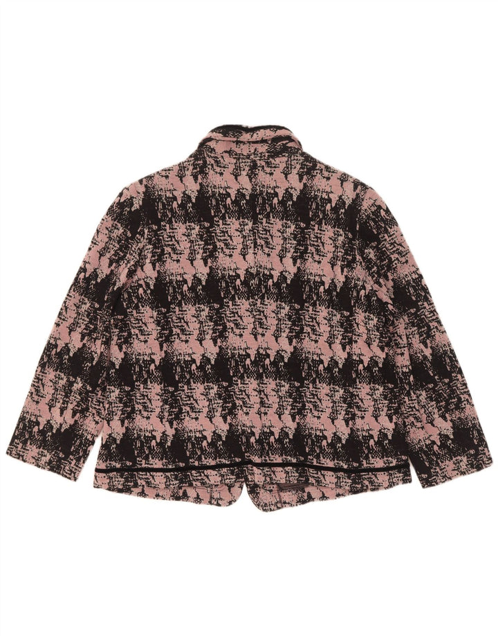 Domina Γυναικείο Abstract Pattern 5 Button Blazer Jacket IT 52 2XL Pink Wool