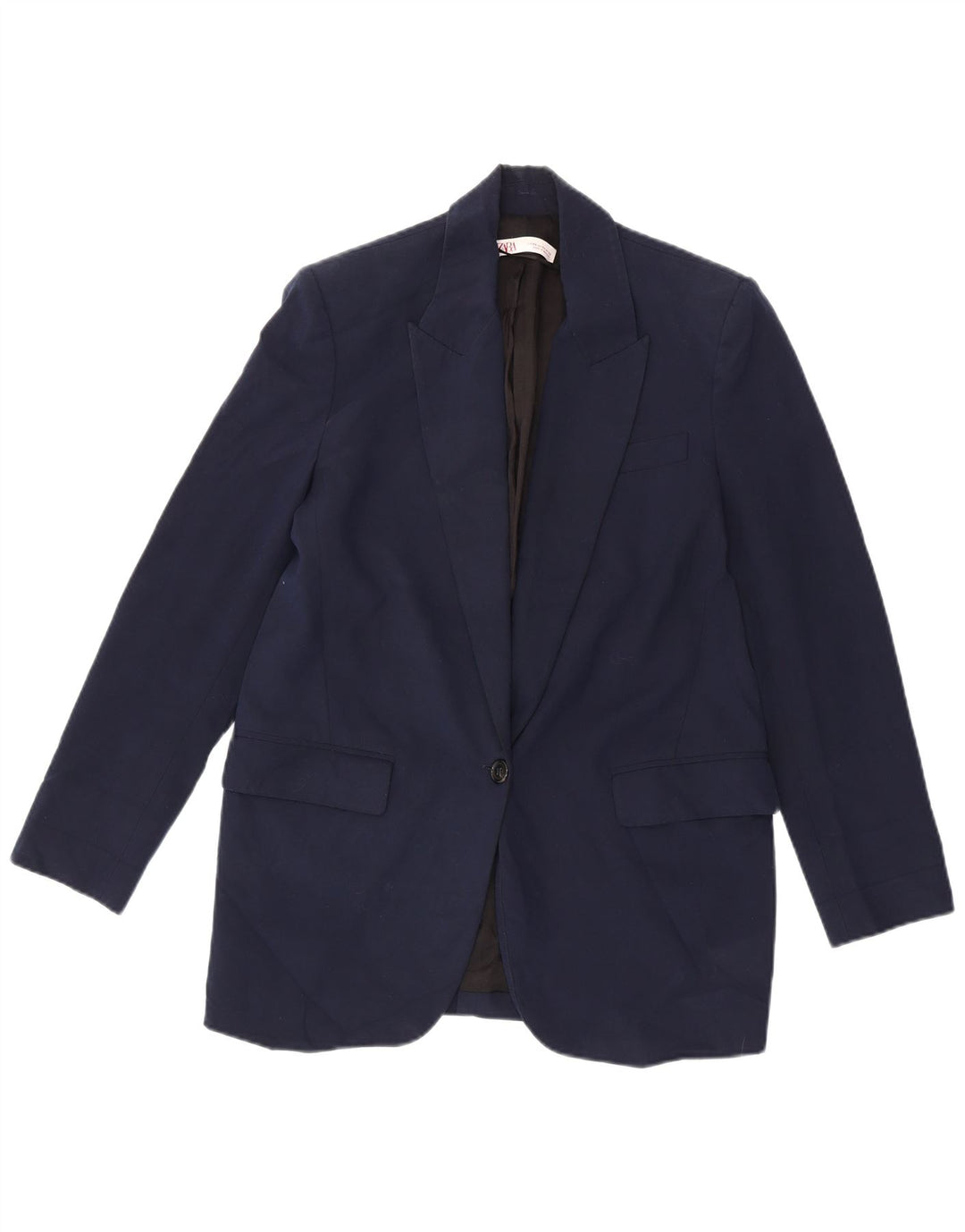 Zara Γυναικείο μπλέιζερ 1 κουμπιού μπουφάν UK 6 XS Navy Blue Polyester