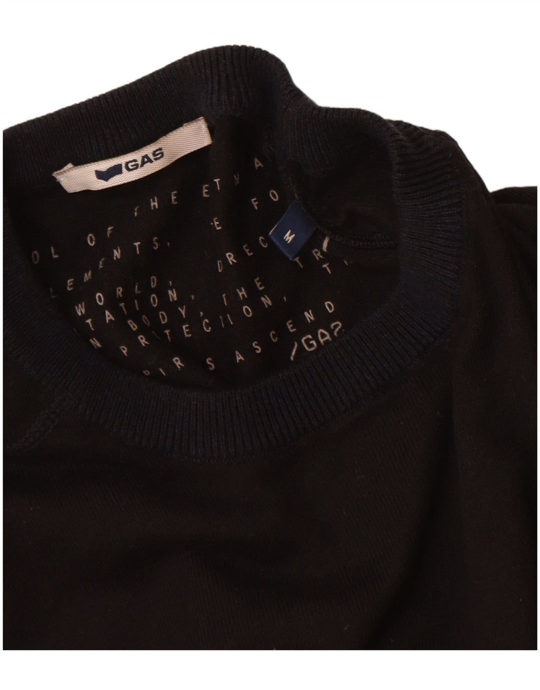Ανδρικό πουλόβερ Gas Crew Neck Jumper Μεσαίο μαύρο βαμβακερό