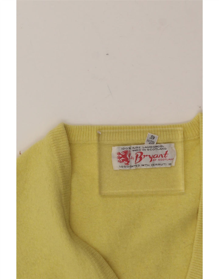 BRYANT Womens Vest Tank Top EU 40 Medium Yellow Lambswool Vintage Bryant and Second-Hand Bryant from Messina Hembry 