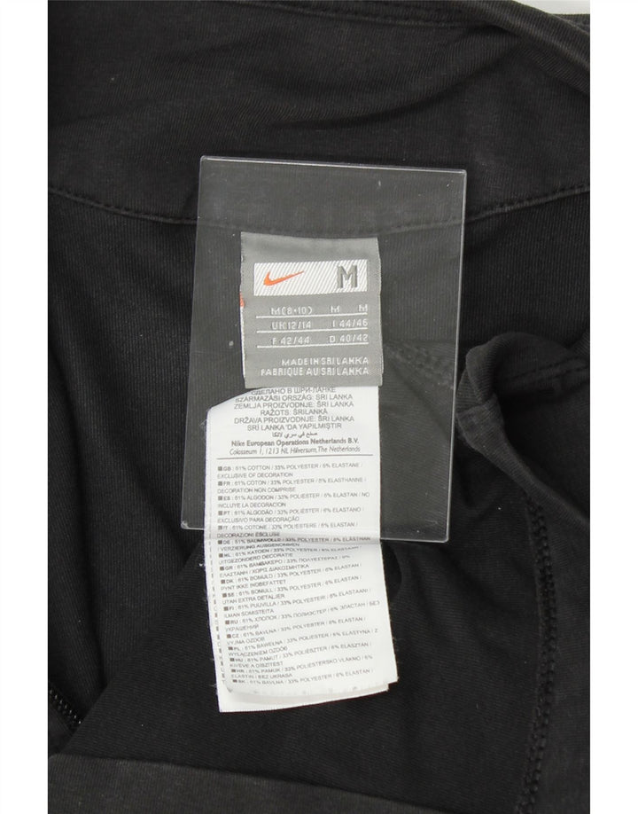 NIKE Womens Tracksuit Top Jacket UK 12/14 Medium Black Polyester Vintage Nike and Second-Hand Nike from Messina Hembry 