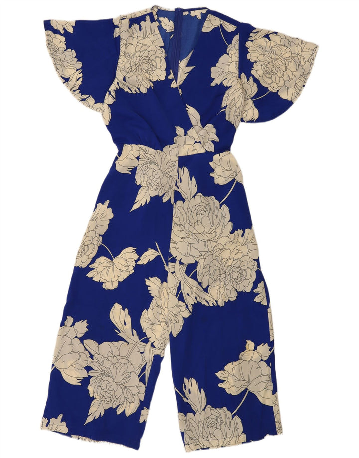 Vintage γυναικεία ολόσωμη φόρμα UK 12 Medium Blue Floral