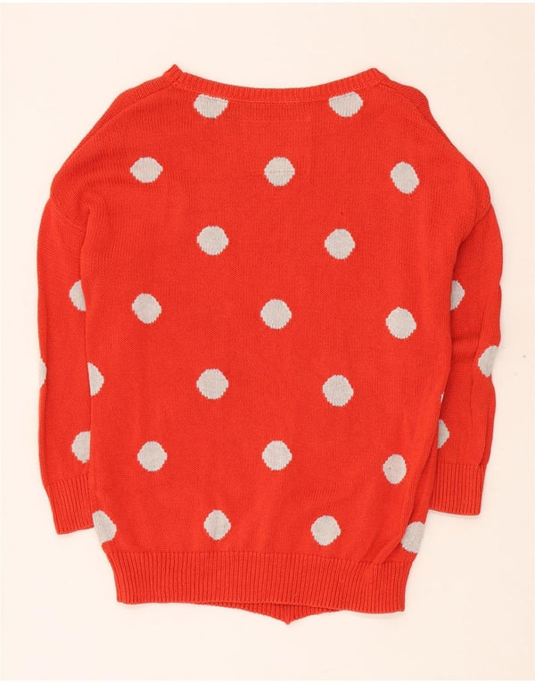 JACK WILLS Γυναικείο πουλόβερ με λαιμόκαυστο UK 10 Small Red Polka Dot