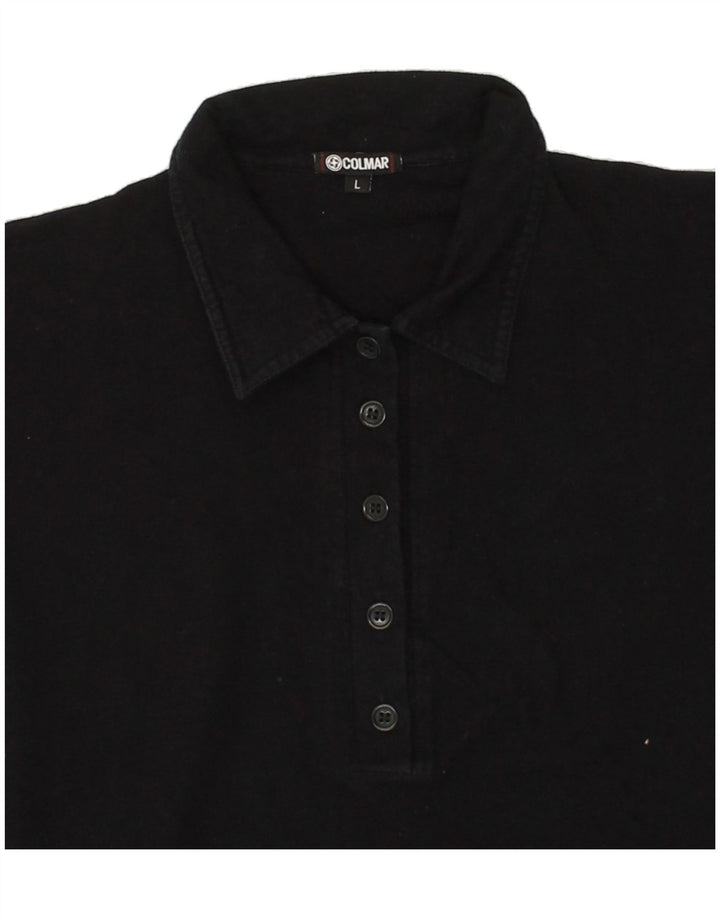 COLMAR Womens Polo Shirt UK 16 Large Black Cotton Vintage Colmar and Second-Hand Colmar from Messina Hembry 