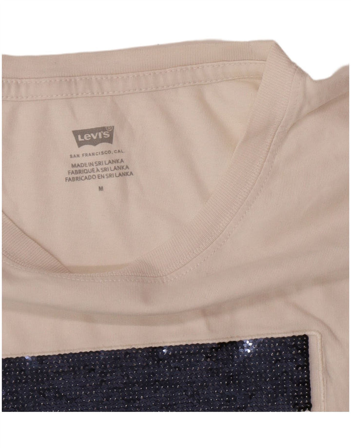 Γυναικείο γραφικό T-Shirt Levi's Top UK 14 Medium White