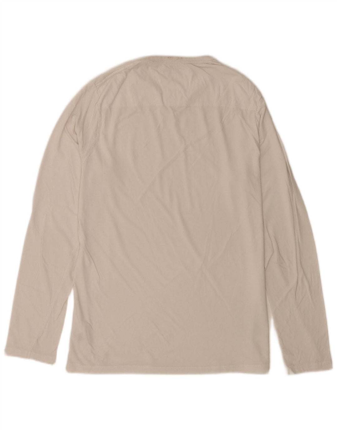 French Connection Mens Top Long Sleeve Large Off White Cotton