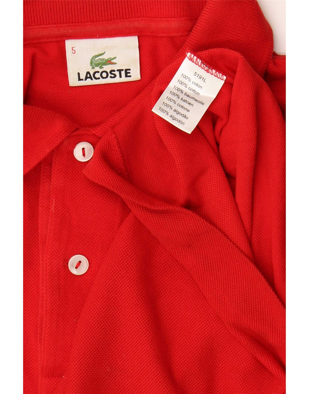 Ανδρικό πουκάμισο πόλο Lacoste, μέγεθος 5, μεγάλο κόκκινο βαμβακερό