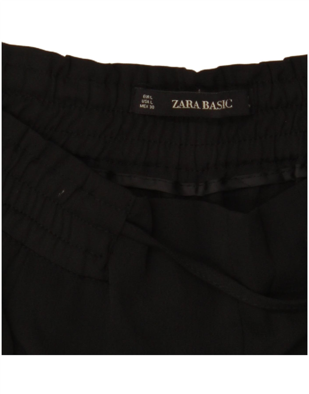 ZARA Γυναικείο ψηλόμεσο κωνικό παντελόνι UK 16 μεγάλο W34 L27 μαύρο