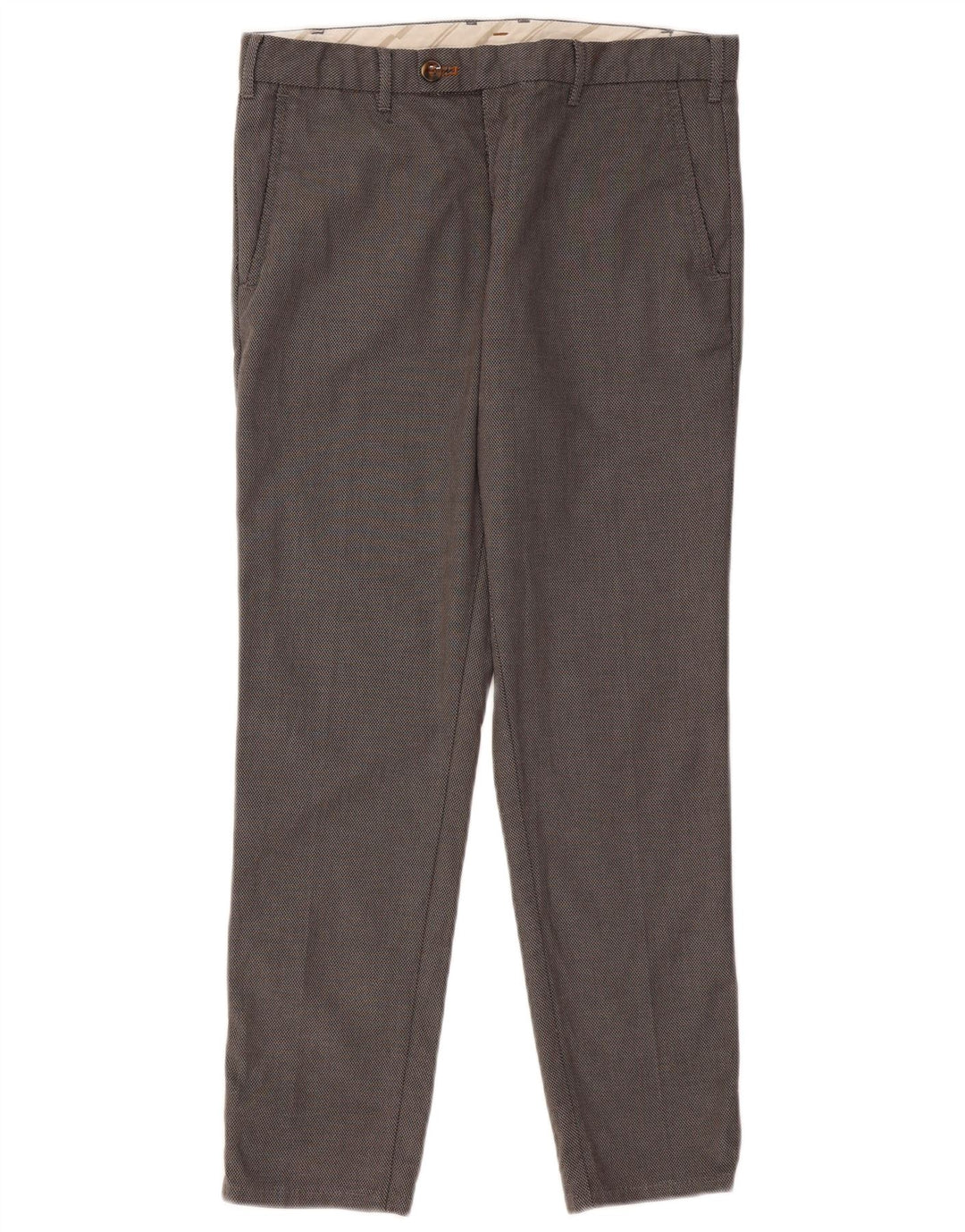 ZARA Ανδρικό Slim Suit Παντελόνι EU 42 Large W32 L28 Grey Houndstooth