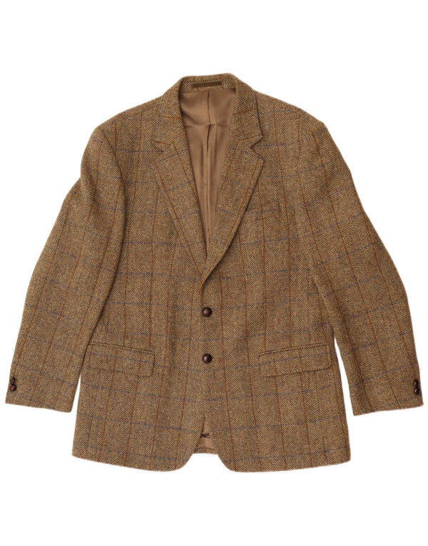 Ανδρικό μπουφάν Harris Tweed Longline Blazer UK 42 XL Χακί ψαροκόκαλο