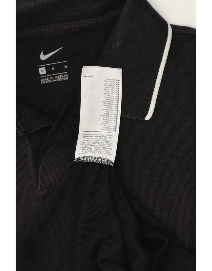 Ανδρικό μπλουζάκι πόλο Nike, μεσαίο μαύρο βαμβακερό ριγέ