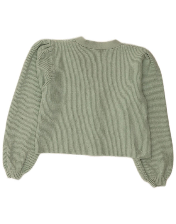 Zara Γυναικεία ζακέτα Crop UK 10 Small Green Viscose