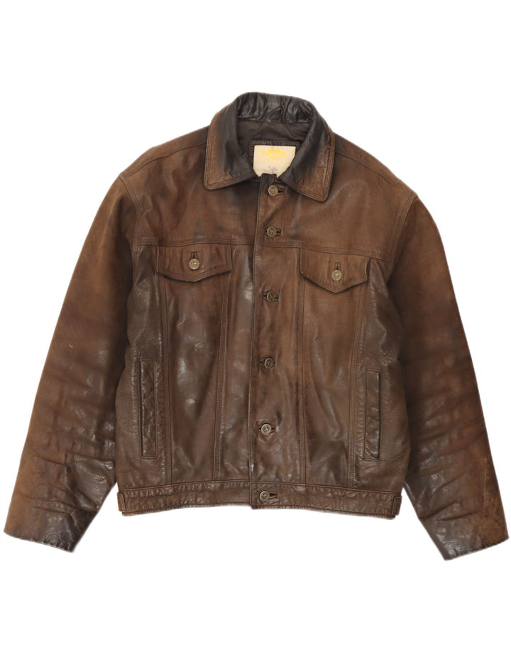 Camel Active Ανδρικό Δερμάτινο Μπουφάν UK 38 Δερμάτινο Μεσαίο Καφέ