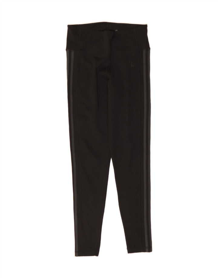 ADIDAS Womens Climalite Leggings UK 14 Medium  Black Polyester Vintage Adidas and Second-Hand Adidas from Messina Hembry 