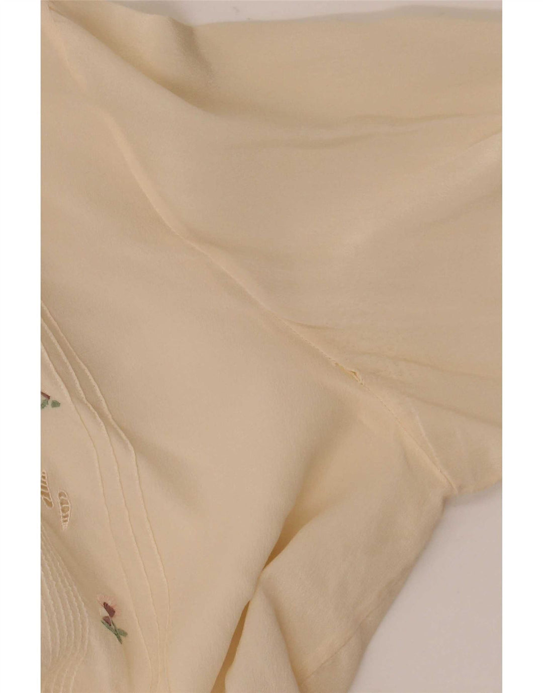 Vintage γυναικείο πουκάμισο μπλούζα EU 38 Medium Off White Floral Silk