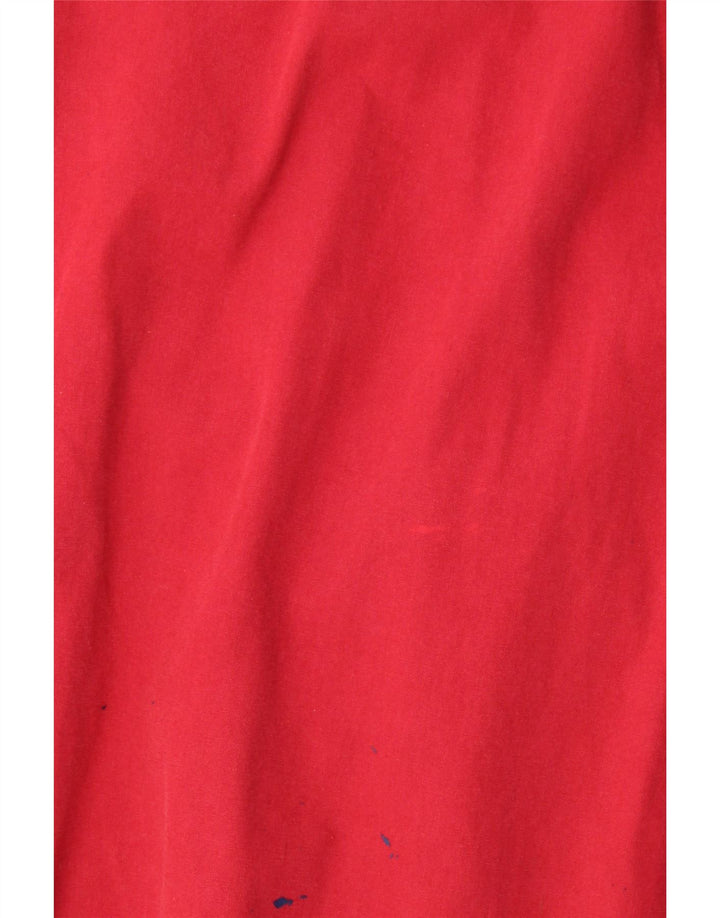 James Dillon Ανδρικό Bomber Jacket Loose Fit UK 38 Medium Red Cotton