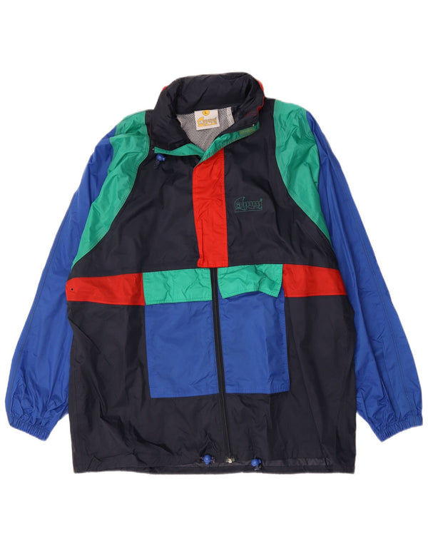 Anuy Ανδρικό μπουφάν βροχής UK 40 Large Navy Blue Colorblock Nylon