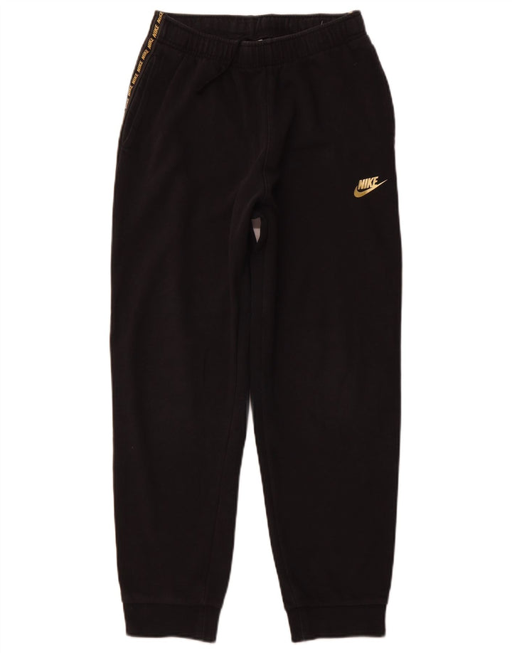 NIKE Girls Graphic αθλητική φόρμα παντελόνι Joggers 13-14 ετών XL μαύρο βαμβακερό