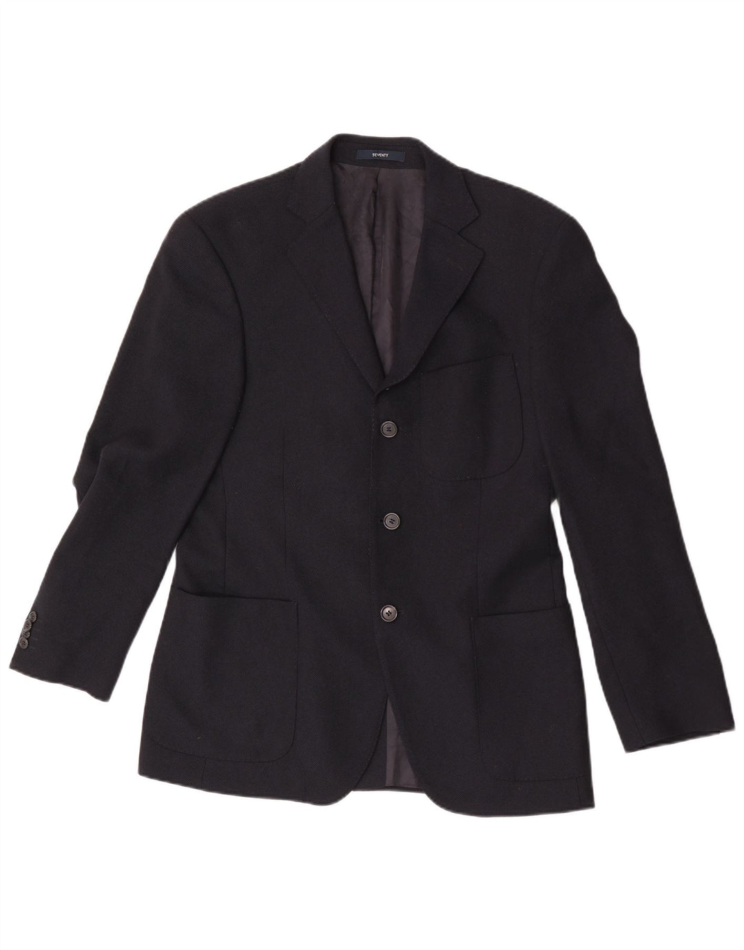 Ανδρικό μπουφάν σακάκι Seventy 3 κουμπιών IT 46 Small Navy Blue Virgin Wool