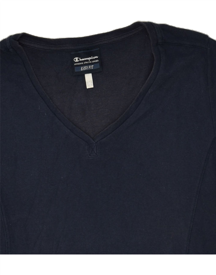 CHAMPION Womens Easy Fit T-Shirt Top UK 14 Medium Navy Blue Vintage Champion and Second-Hand Champion from Messina Hembry 