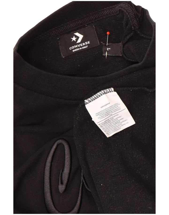 Γυναικείο Φούτερ Converse Graphic Jumper UK 16 Large μαύρο βαμβακερό
