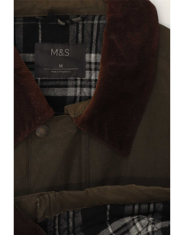 Marks & Spencer Ανδρικό κερωμένο βαμβακερό μπουφάν UK 38 Medium Khaki