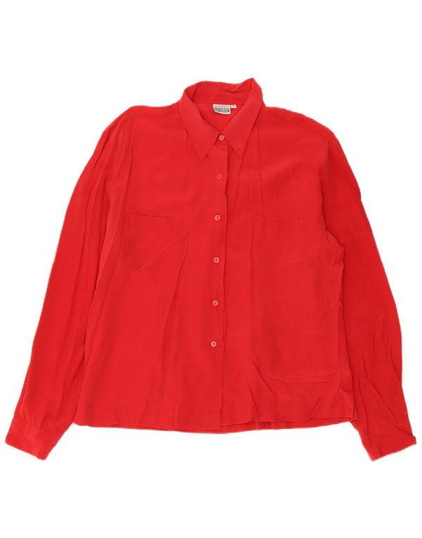 Andrea Mare Γυναικείο Πουκάμισο Μπλούζα UK 16 Large Red Silk