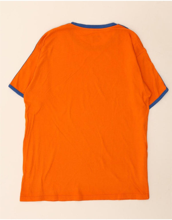 Hard Rock Cafe Mens Amsterdam Graphic T-Shirt Top Large Orange Colourblock