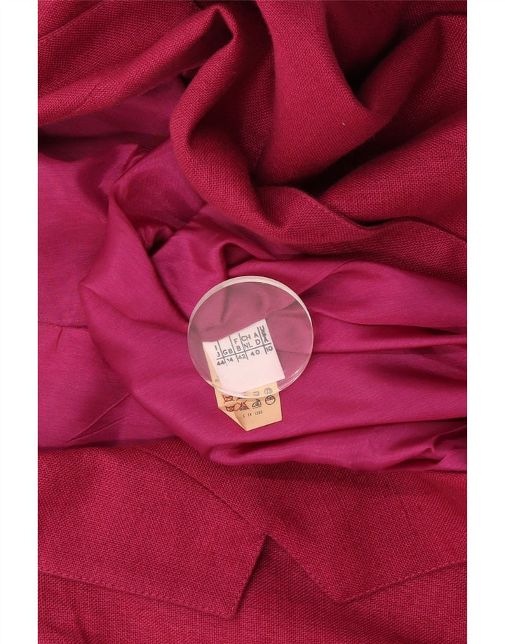 Vintage γυναικείο Crop κοντομάνικο σακάκι UK 14 Medium Pink Wool