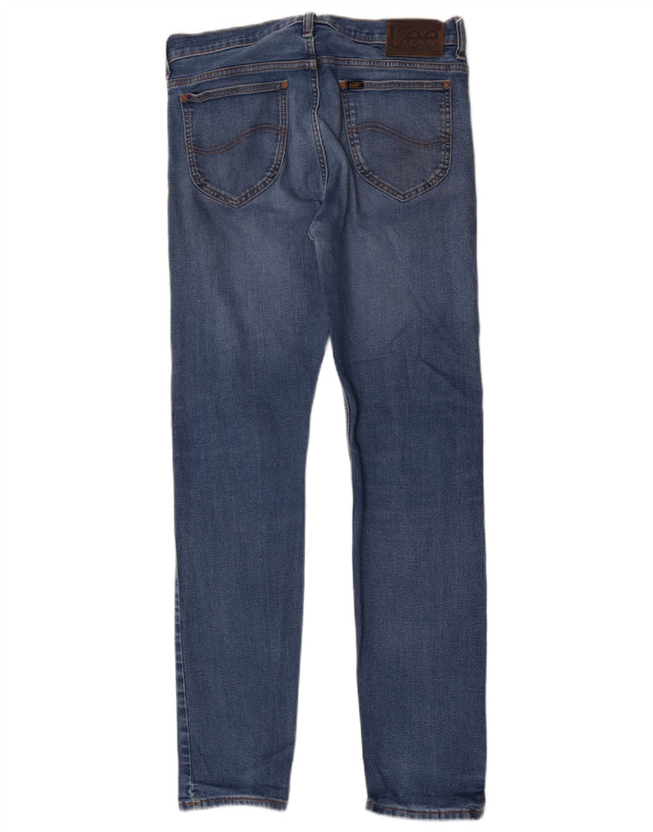 Lee Mens Rider Distressed Slim Jeans W32 L31 Blue Cotton