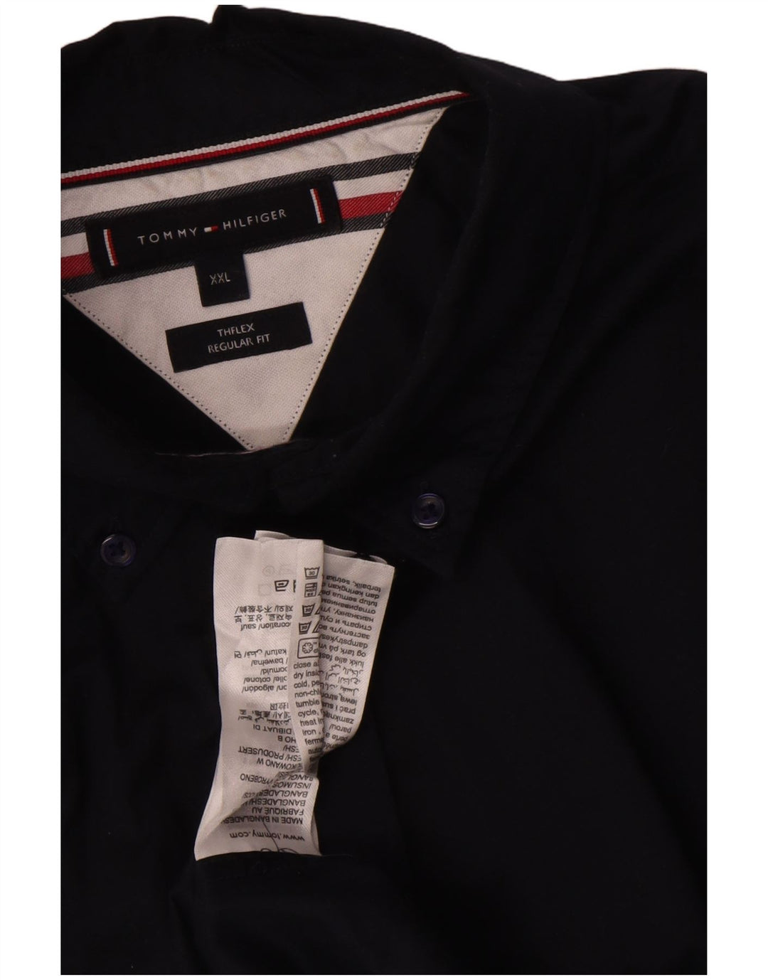 Tommy Hilfiger Ανδρικό πουκάμισο κανονικής εφαρμογής 2XL Navy Blue βαμβακερό