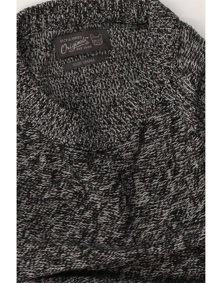 JACK & JONES Ανδρικό πουλόβερ με λαιμόκαυμα σε σκάφος σε μικρό γκρι φλύκταινα