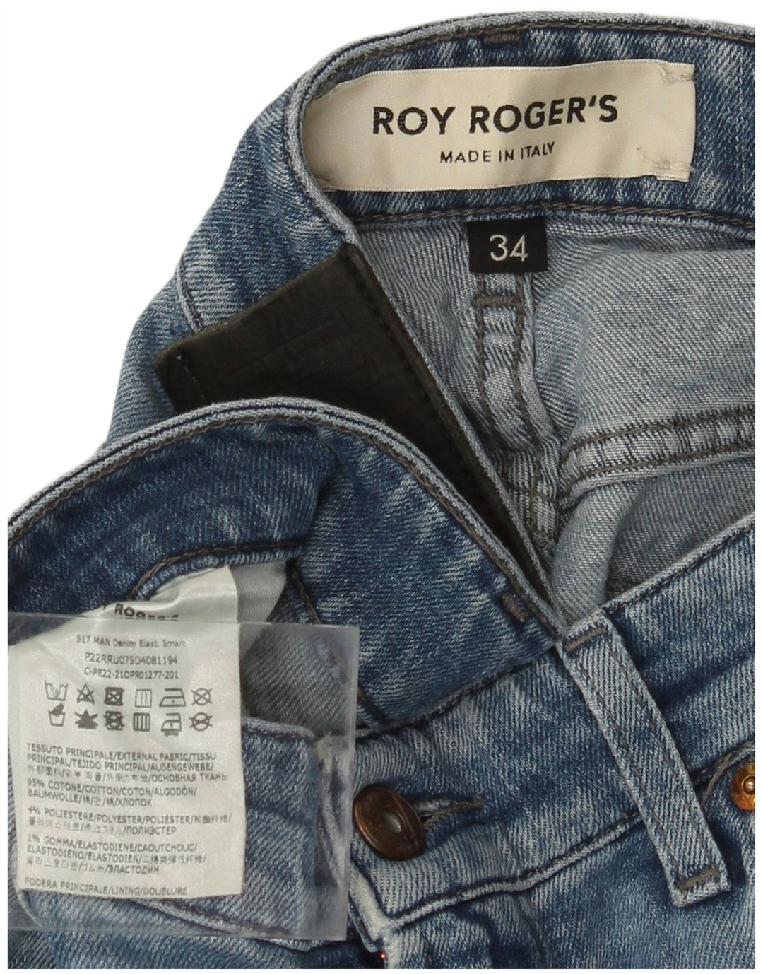 ROY ROGERS Ανδρικό Slim Jeans W34 L34 Μπλε βαμβακερό