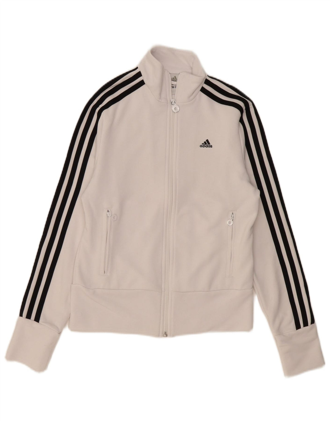 ADIDAS Womens Tracksuit Top Jacket UK 10 Small White Polyester Vintage Adidas and Second-Hand Adidas from Messina Hembry 