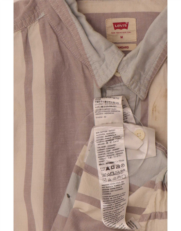 Ανδρικό κοντομάνικο πουκάμισο Levi's, μεσαίο γκρι, βαμβακερό ριγέ