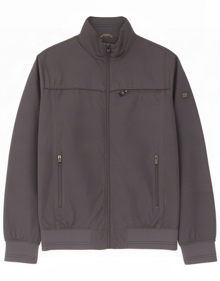 Wampum Mens Bomber Jacket UK 38 Medium Grey Polyester