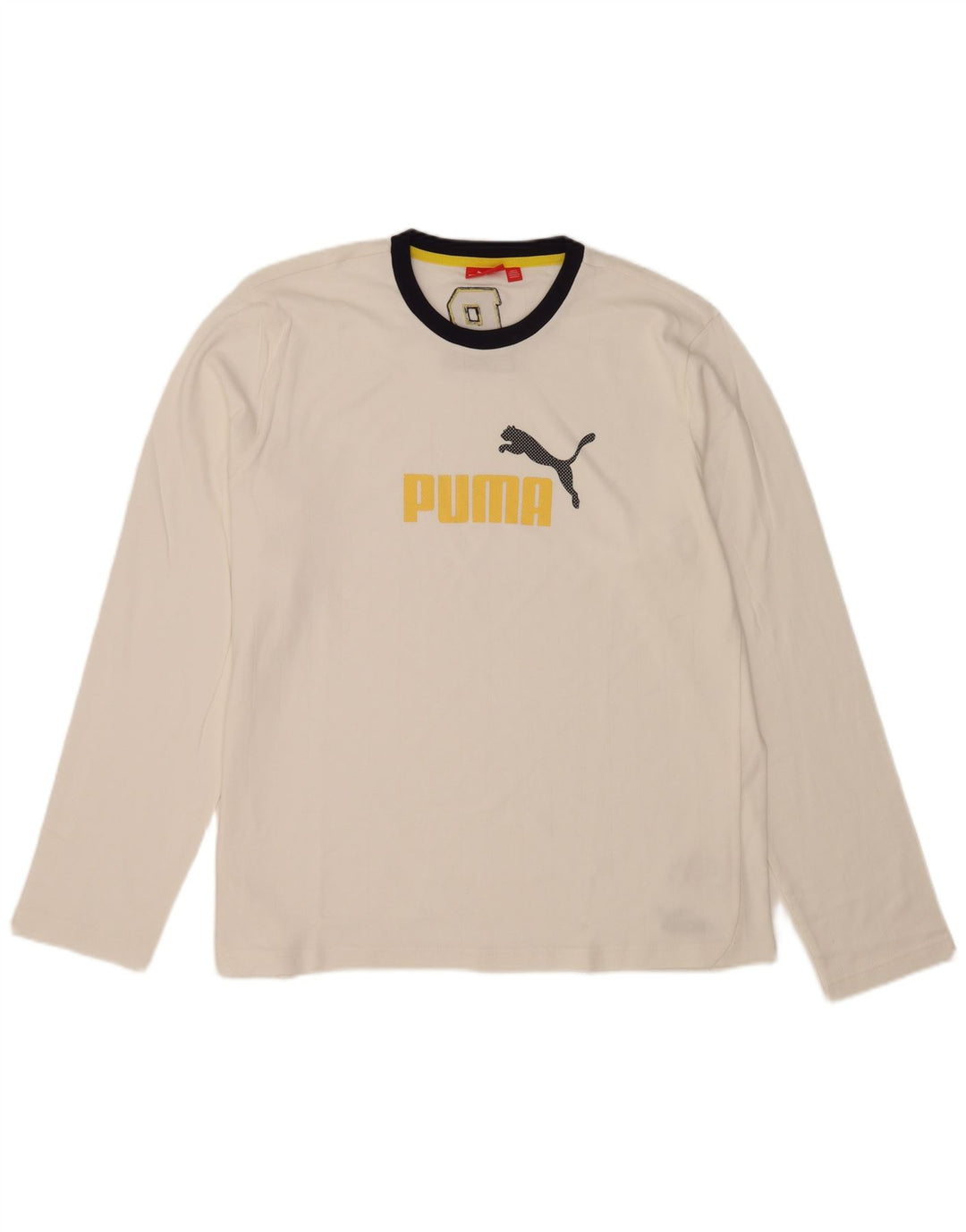 Ανδρικό γραφικό τοπ Puma μακρυμάνικο XL λευκό βαμβακερό