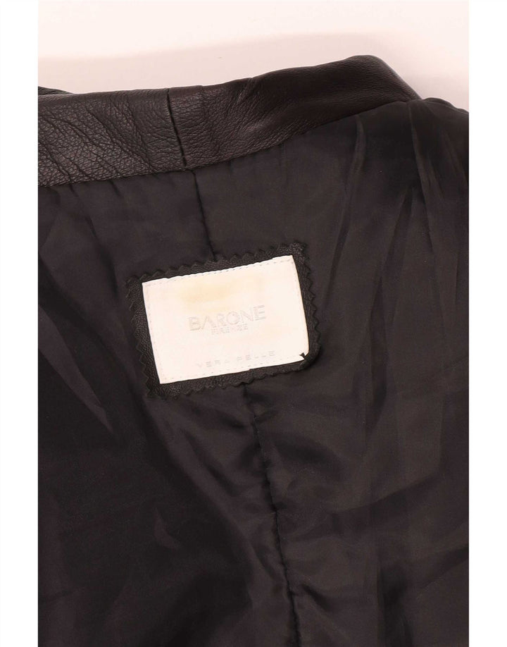 Ανδρικό Δερμάτινο Παλτό Barone UK 36 Small Black