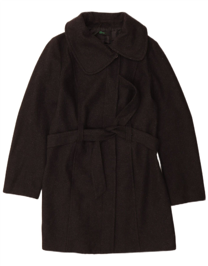 BENETTON Γυναικείο Παλτό IT 46 Μεγάλο Γκρι Μαλλί