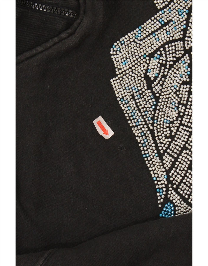 NORTONS Γυναικείο Φούτερ με φερμουάρ με λαιμόκοψη Jumper UK 14 Μεσαίο Μαύρο