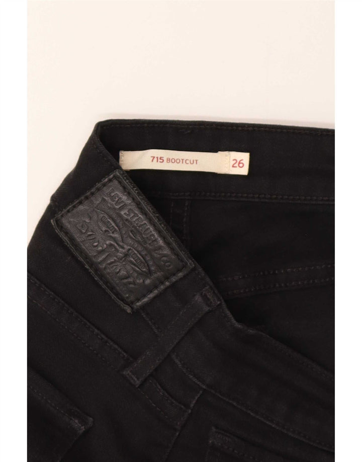 Levi's Womens 715 Bootcut Jeans W26 L30 Μαύρο