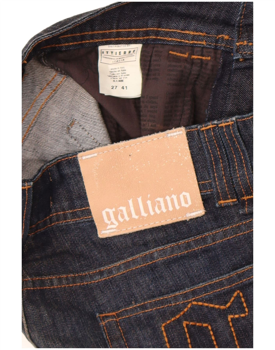 Galliano Γυναικεία Slim Jeans W27 L36 Navy Blue Cotton Designer