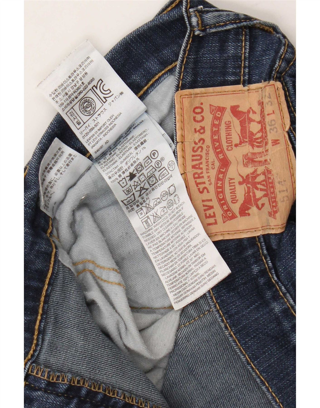 Levi's Mens 514 Straight Jeans W36 L32 Μπλε βαμβακερό
