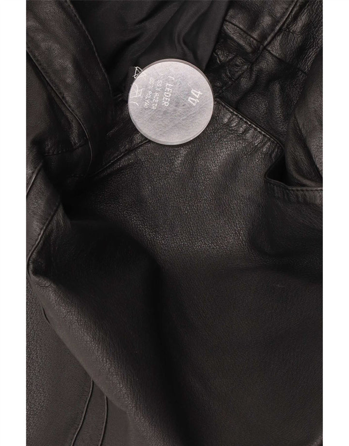 Vintage Γυναικεία Δερμάτινη Φούστα IT 44 Medium W32 Μαύρη Δερμάτινη